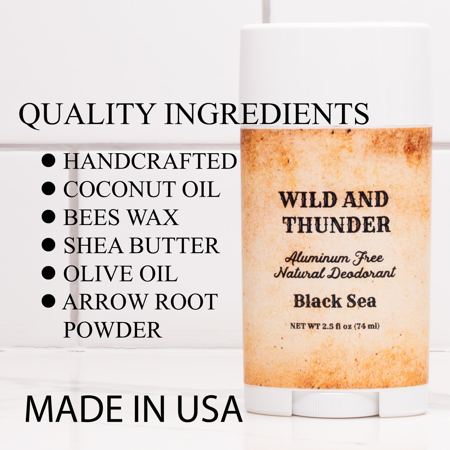 Natural Aluminum Free Deodorant (Black Sea) 2-Sticks