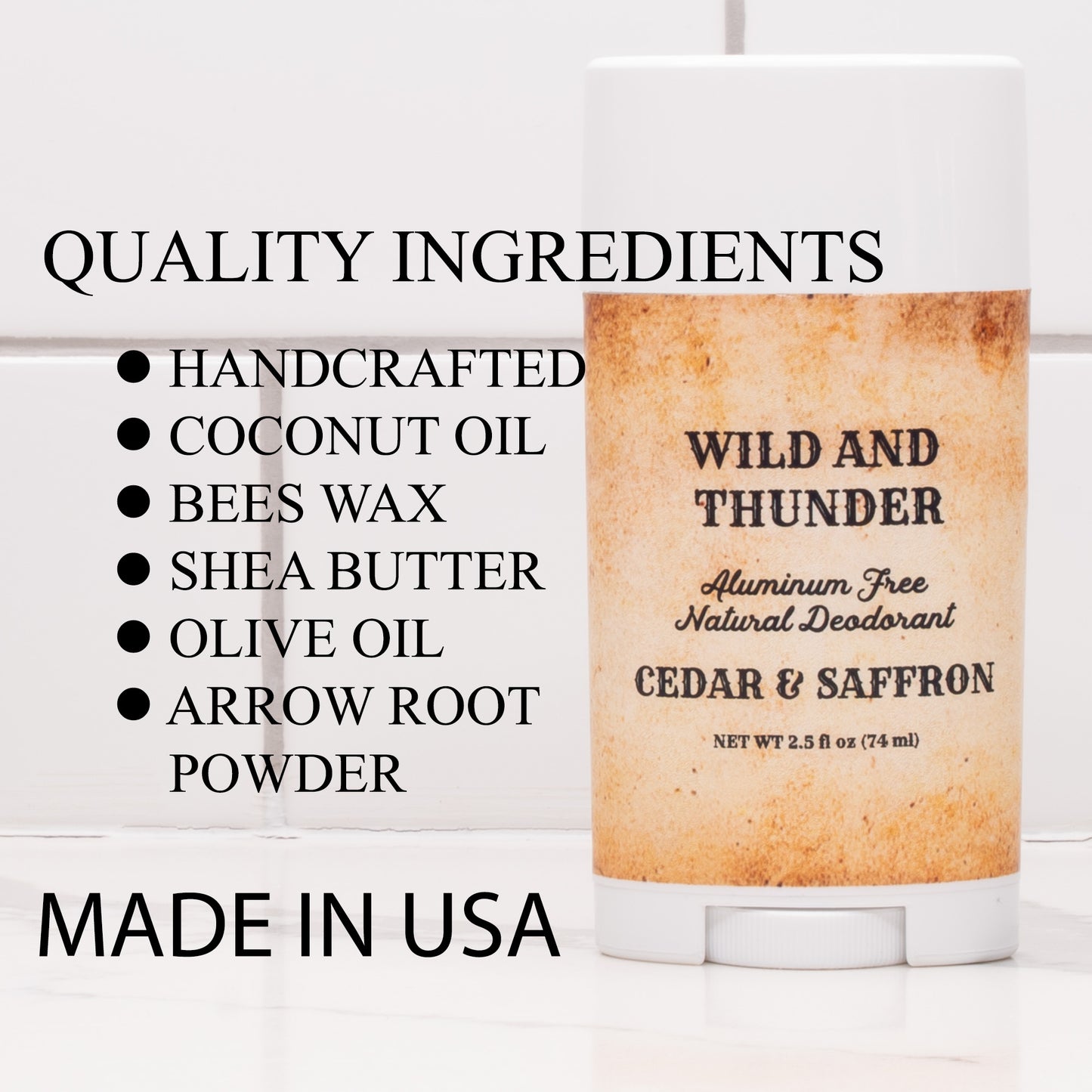Natural Aluminum Free Deodorant (Black Sea and Cedar & Saffron) 2-Sticks